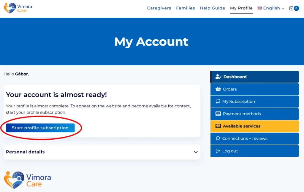my account en